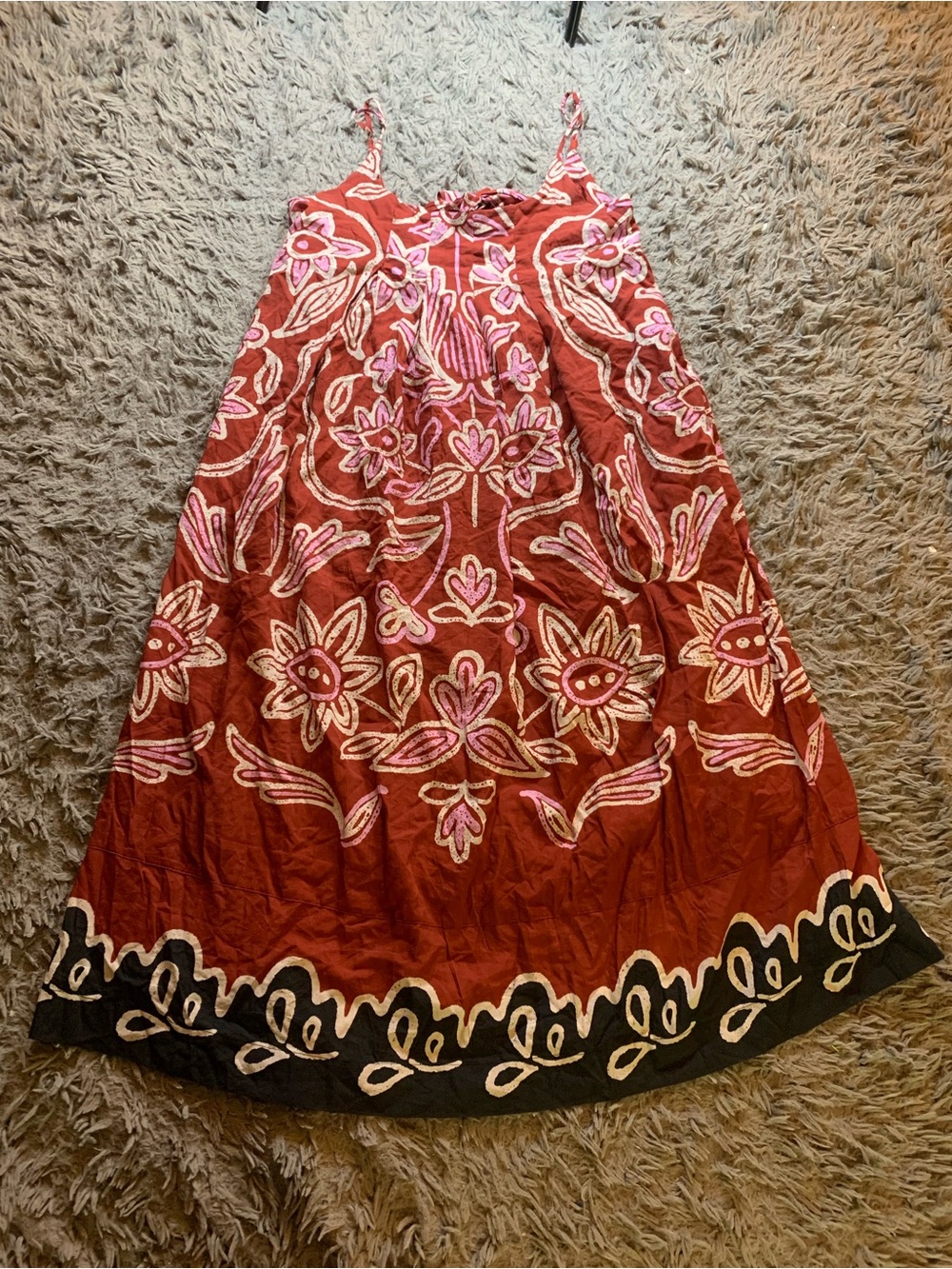 Anthropologie Square-Neck Pleated Dress maxi dress sz MP
